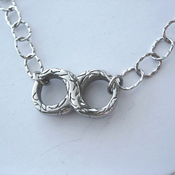Large Eternity Stainless Steel Necklace - Picture 3 of 10